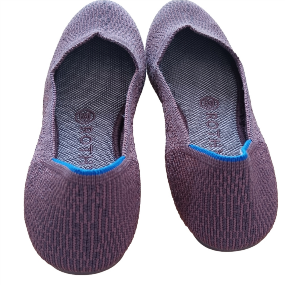 Rothy's Truffle Python Round Toe Flat Shoes Ballet Washable Knit Comfort Retired - Picture 4 of 7